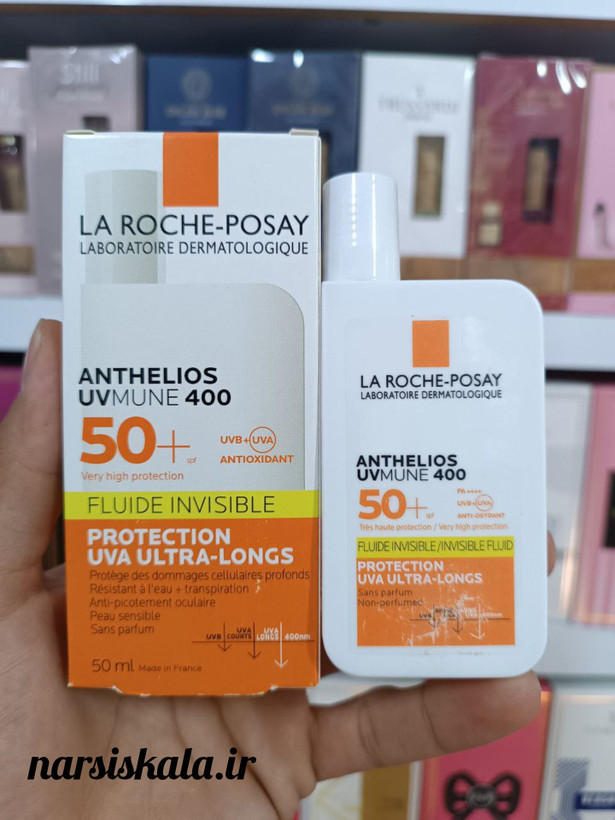 کرم ضد آفتاب فلویید بی رنگ لاروش پوزای با اس پی اف 50+ مدل آنتلیوس یووی مون 400