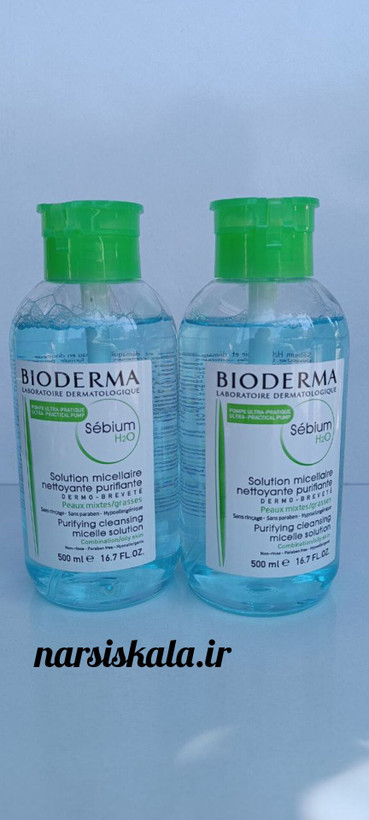 میسلار واتر بایودرما SEBIUM H2O مناسب پوست چرب و مختلط 500 میل