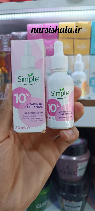 سرم ضد جوش و لک نیاسینامید ۱۰% سیمپل حجم ۳۰ میل (Simple 10% Niacinamide Serum)