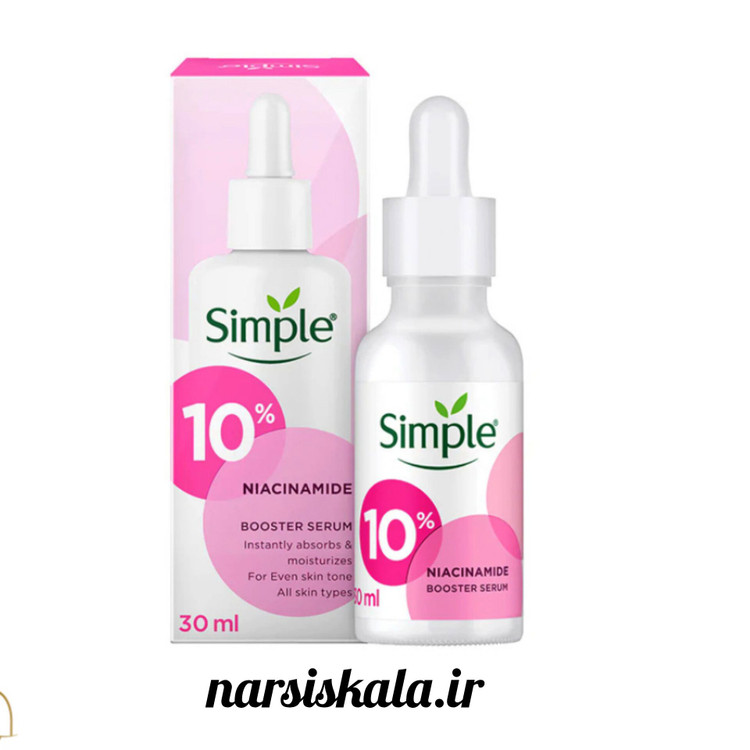 سرم ضد جوش و لک نیاسینامید ۱۰% سیمپل حجم ۳۰ میل (Simple 10% Niacinamide Serum)