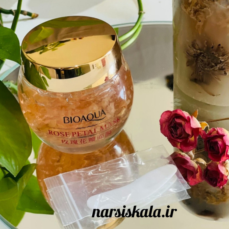 ماسک ژلی آبرسان قوی برگ گل رز بیوآکوا 120میل BIOAQUA Rose Petal Mask