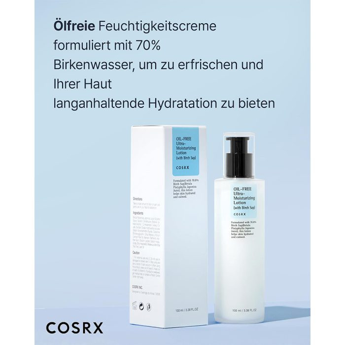 لوسیون مرطوب کننده و آبرسان فاقد چربی کوزارکس 100 میل Cosrx Oil-Free Ultra-Moisturizing Lotion