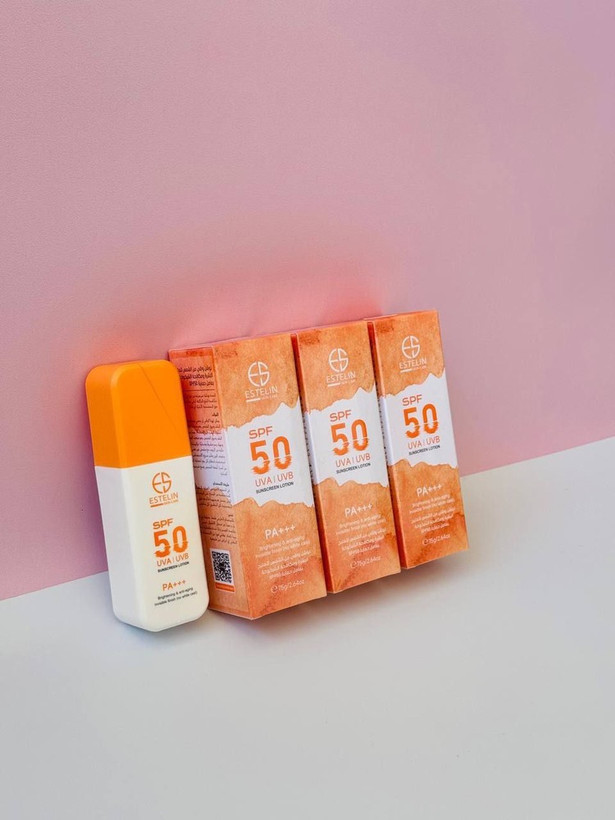 لوسیون ضدافتاب روشن کننده و ضد پیری SPF50 استلین ESTELIN