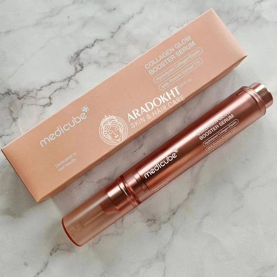 بوستر سرم جوانساز کلاژن مدی کیوب مدل Collagen Glow Booster حجم ۱۵ میلیلیتر